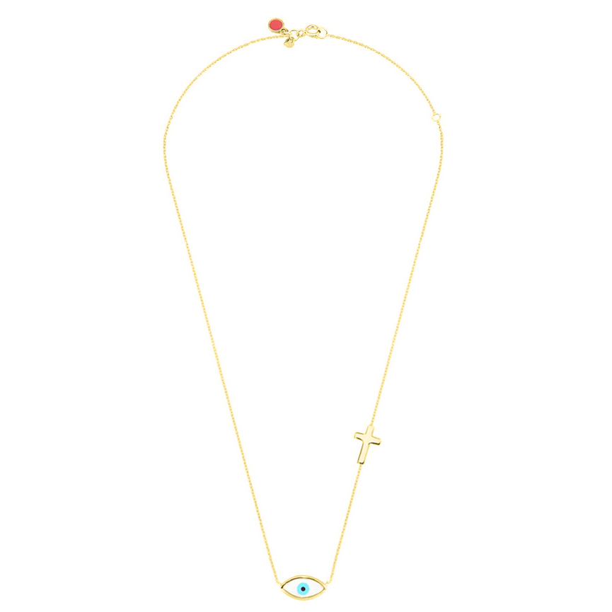 K14 Yellow Gold Necklace with Diamond and Garnet並行輸入