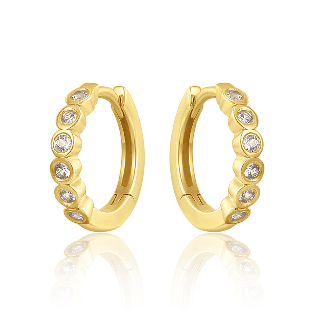 White sapphire clearance earrings yellow gold