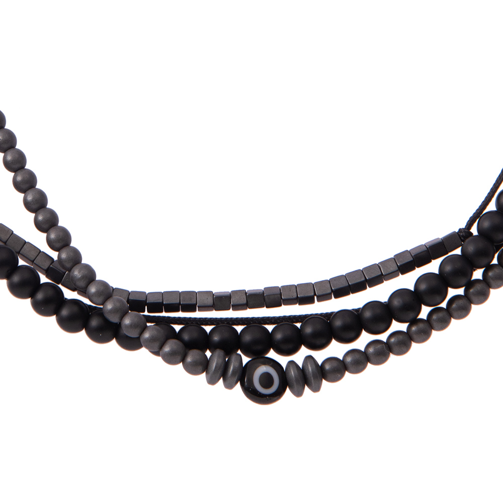 Bracelet macramé noir perlé 2mm avec Clocher or plaqué 15mm – Lola Créations
