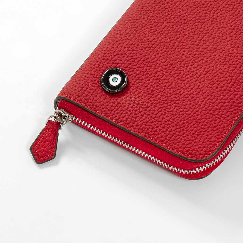 hazama Rock 'n' roll leather wallet 赤 hazama Rock 'n' roll