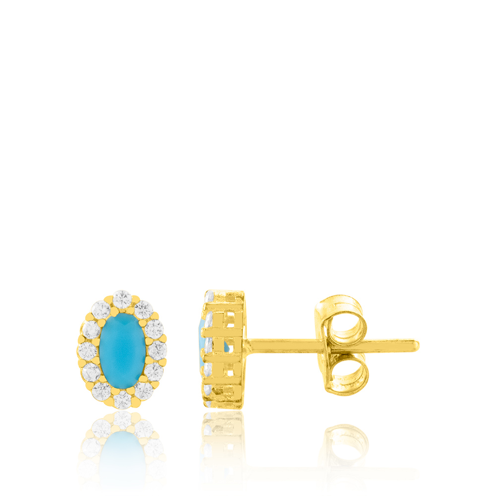 Jennifer Meyer Yellow Gold, Diamond and Turquoise Flower Stud Earrings |  Harrods CA