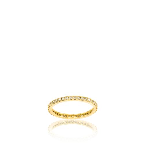 Δαχτυλίδι κίτρινο επιχρυσωμένο ασήμι 925, λευκά ζιργκόν.