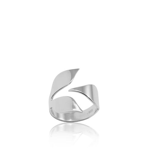 Sterling silver ring, leaf.