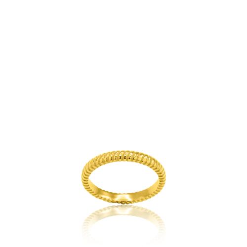 Δαχτυλίδι κίτρινο επιχρυσωμένο ασήμι 925, ρίγες.