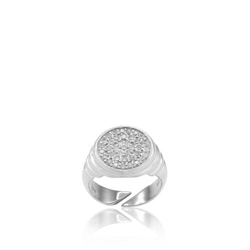 Δαχτυλίδι ασήμι 925, κύκλος με λευκά ζιργκόν.