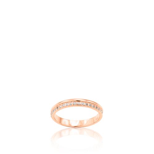 Δαχτυλίδι ροζ επιχρυσωμένο ασήμι 925, λευκά ζιργκόν.