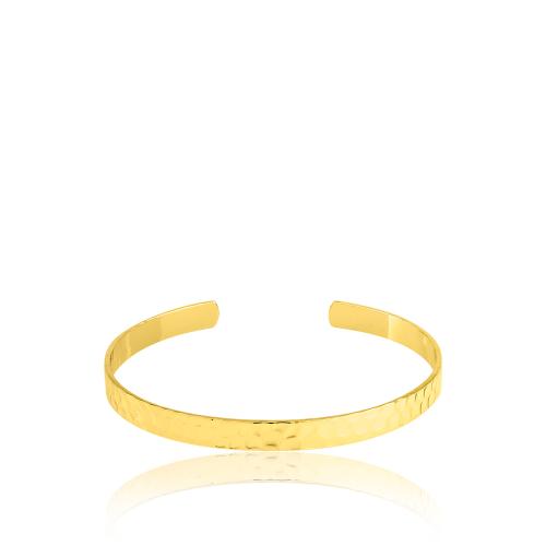 24Κ Yellow gold plated brass hammered bracelet.