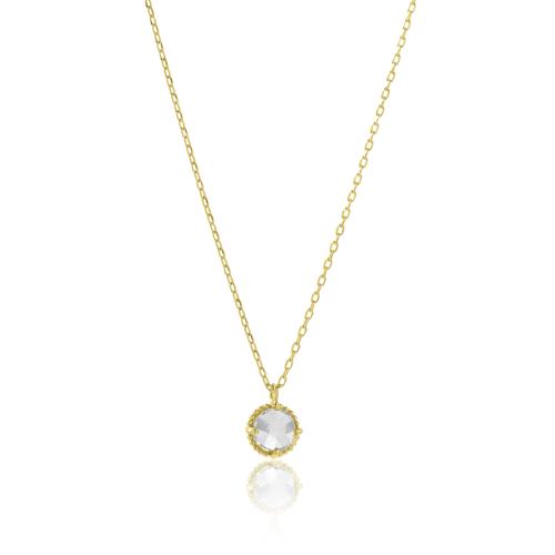 14K Yellow gold necklace, sapphire.