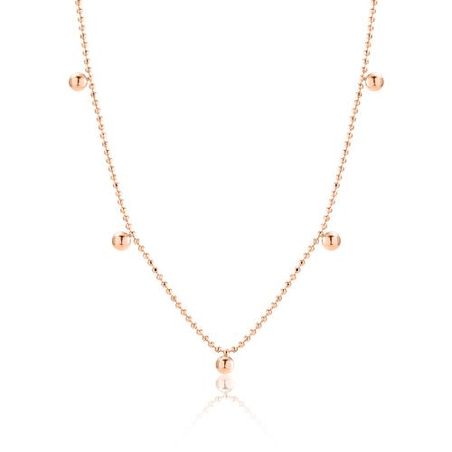 Rose gold plated sterling silver necklace, small balls.