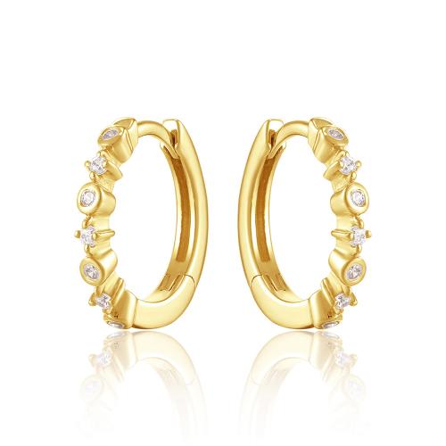 14K Yellow gold earrings with diamonds.