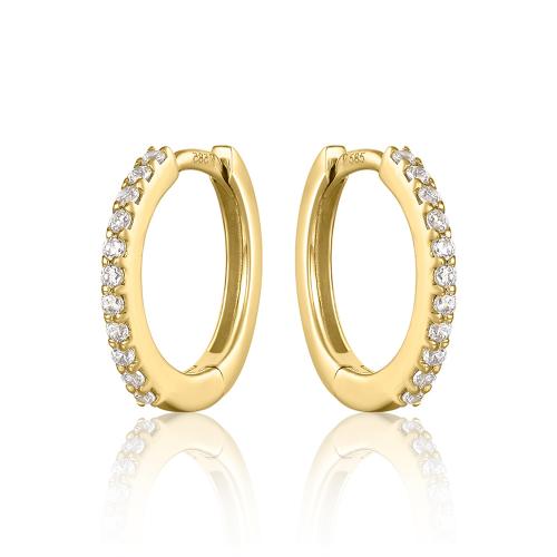 14K Yellow gold earrings with diamonds.