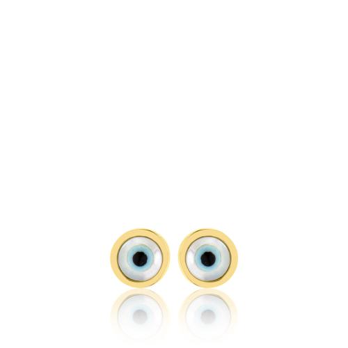 Σκουλαρίκια κίτρινο χρυσό Κ14, μάτι.