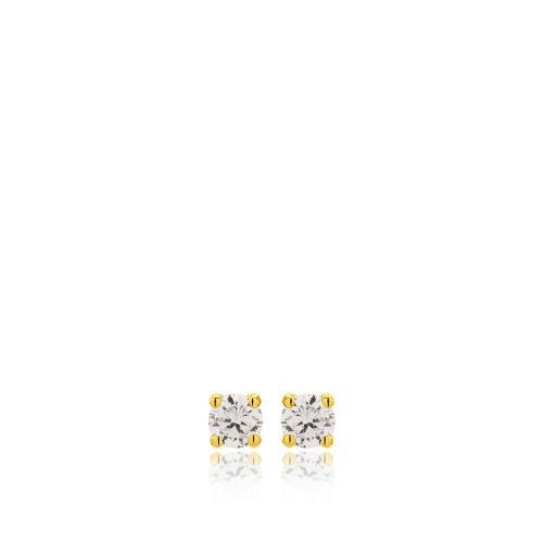 14K Yellow gold earrings, diamond 0,700ct .