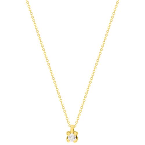 18K Yellow gold necklace, diamond 0.10ct.