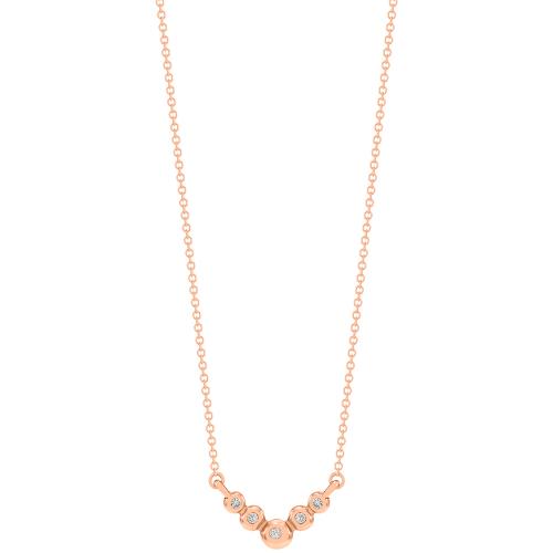 18K Rose gold necklace, triangle with diamonds 0.035ct.