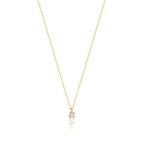 18K Yellow gold necklace with diamond.