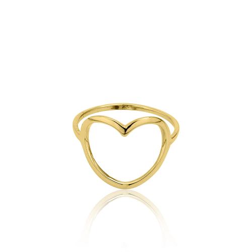 Δαχτυλίδι κίτρινο χρυσό Κ14, καρδιά.