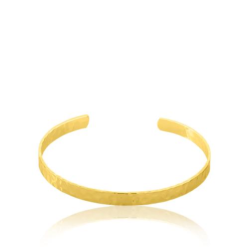 24Κ Yellow gold plated brass hammered bracelet.