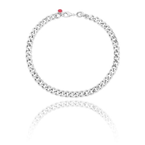 Rhodium plated brass anklet, chain.
