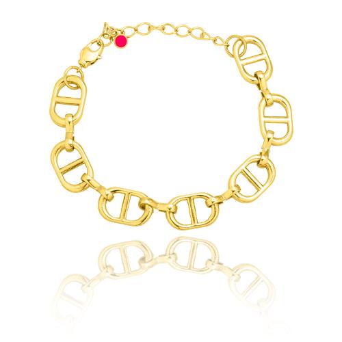 24Κ Yellow gold plated brass bracelet, chain.