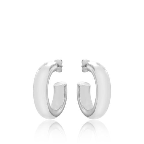 Rhodium plated brass small hoops.