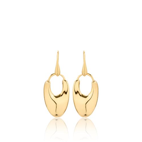 24Κ Yellow gold plated brass earrings.