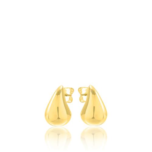 24Κ Yellow gold plated brass earrings, small drops.