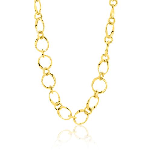 24Κ Yellow gold plated brass necklace, chain.
