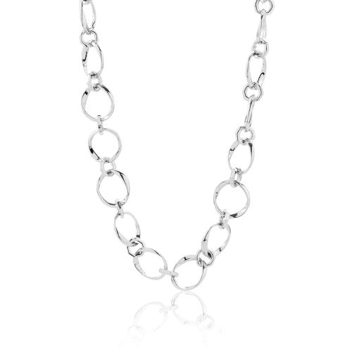 Rhodium plated brass necklace, chain.