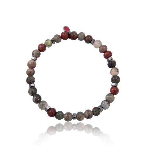 Men΄s silicone bracelet, multi color stones.