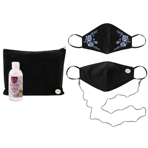 Covid-kit: Σετ μασκών, τσαντάκι, αλυσίδα μασκών και δώρο αντισηπτικό gel χεριών Fresh Line.