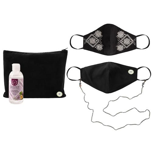 Covid-kit: Σετ μασκών, τσαντάκι, αλυσίδα μασκών και δώρο αντισηπτικό gel χεριών Fresh Line.