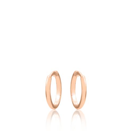 Rose gold plated sterling silver hoops.