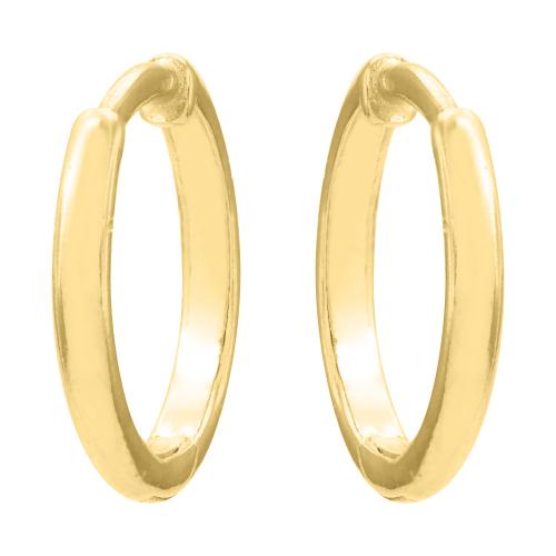 Yellow gold plated sterling silver hoops.