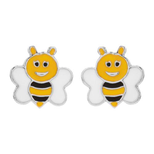 Sterling silver children's earrings, bees.