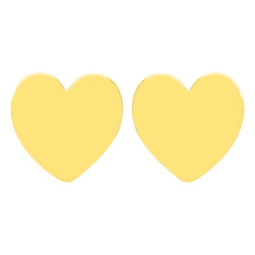 Σκουλαρίκια κίτρινο επιχρυσωμένο ασήμι 925, καρδιά.
