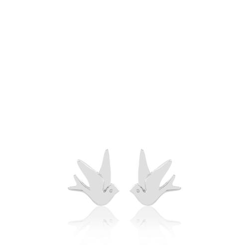 Sterling silver earrings, bird.