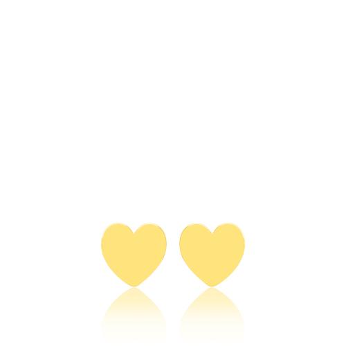 24Κ Yellow gold plated sterling silver earrings, heart.
