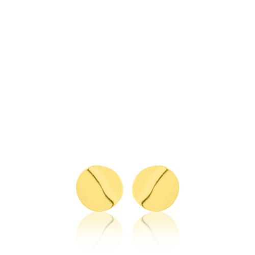 Σκουλαρίκια ασήμι 925, κίτρινο επιχρύσωμα 24Κ, δίσκος.