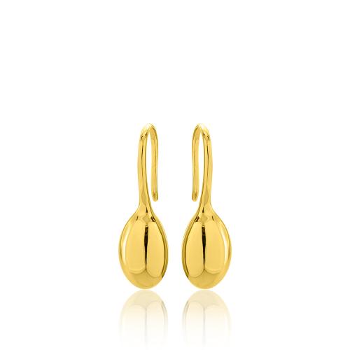 24Κ Yellow gold plated sterling silver earrings, teardrop.