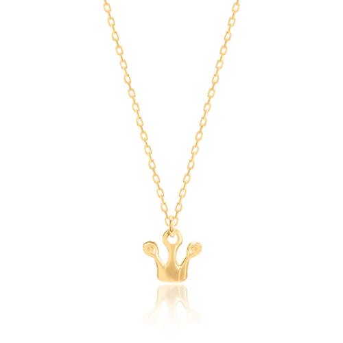 Yellow gold plated sterling silver necklace, crown.