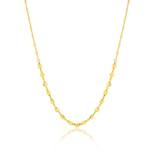 24Κ Yellow gold plated sterling silver necklace, chain with square balls.