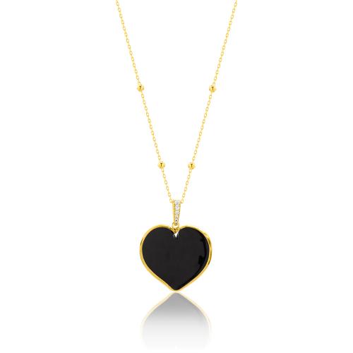 24Κ Yellow gold plated sterling silver necklace, murano glass heart.