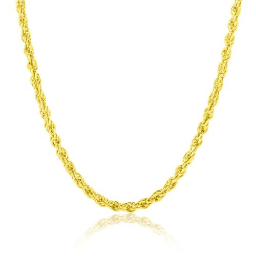 24Κ Yellow gold plated sterling silver necklace, twisted chain.