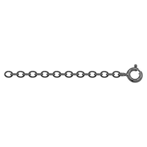 Black rhodium plated sterling silver necklace extension.
