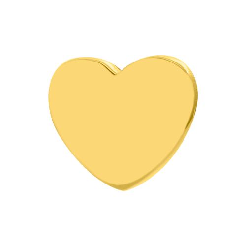 Μοτίφ ασήμι 925, κίτρινο επιχρύσωμα 24Κ, καρδιά.