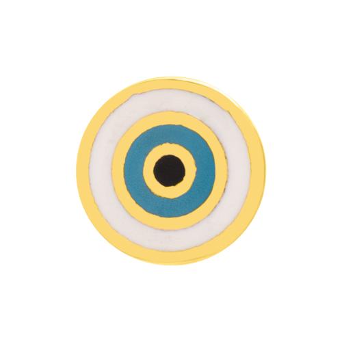 Μοτίφ ασήμι 925, κίτρινο επιχρύσωμα 24Κ, μάτι από σμάλτο.