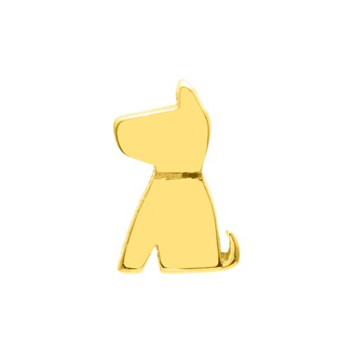 Μοτίφ ασήμι 925, κίτρινο επιχρύσωμα 24Κ, σκύλος.