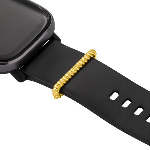 Κόσμημα για λουράκι smartwatch, ασήμι 925, κίτρινο χρυσό επιχρύσωμα, στριφτό σχέδιο.