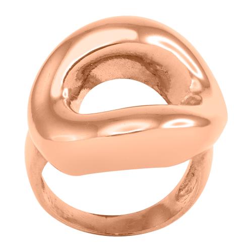 Rose gold plated sterling silver ring, circle.